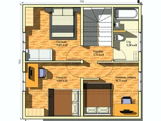 Haus nach Projekt „Radoniza“, Dorf Kadnikovo: Projektgrundriss