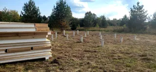 Haus von 61,2 m² nach individuellem Projekt, Dorf Shashmurka: Lieferung des Hausbausatzes