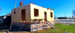 Haus 47 m² nach individuellem Projekt, Dorf Shirokovo: Wandmontage