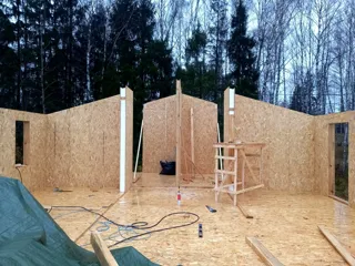 Haus nach Projekt „Barnhouse 110“, Dorf Syanovo-2: Wandmontage