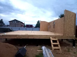 Haus 100 m² nach Projekt „Barnhouse 76.1“, Gebiet Moskau: SIP-Boden auf Höhe 0