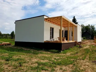 Haus nach Projekt „Mistika - E2.8“, Dorf Novoe: Fertiges Haus