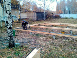 Haus nach Projekt „Mistika - S2.5“, Gartengemeinschaft SNT „Koltschugino“: Fundament und Grundrahmen