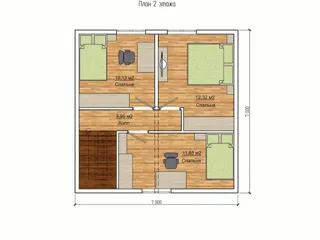 Haus nach Projekt „Gamma“, Gebiet Kostroma: Projektgrundriss