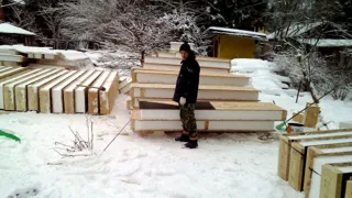 Haus, individuelles Projekt, Stadtkreis Dorf Zhedochi Naro-Fominskiy: Fundament und Bodenrahmen