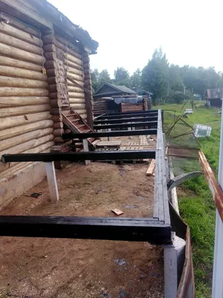 Anbau nach individuellem Projekt, Dorf Koshcheeva: Fundament und Grundrahmen