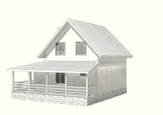 House based on the “Salzburg” design, Karmanovo village: design rendering