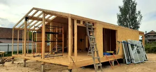 Haus 100 m², Projekt „Barnhouse 76.1“, Dorf Smirnovo: Wandmontage