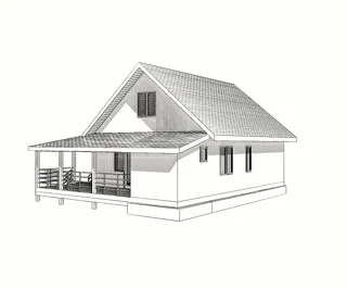 Haus nach individuellem Entwurf, Dorf Novo-Talitsy: Projektvisualisierung