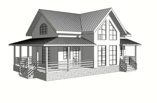 173 m² house built to a custom design, Rodniki: design rendering