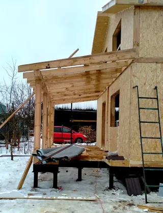 Dacha house, “Small country house” design, Karacharovo village: wall assembly