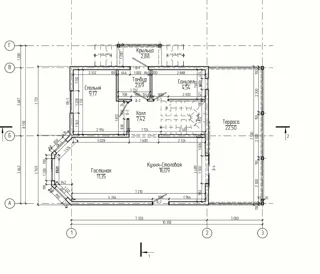 Haus 123,5 m² nach individuellem Projekt, Furmanov: Projektgrundriss