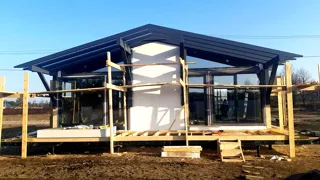 House, “Half-timbered 98” design, Borisovo village: facade finishing