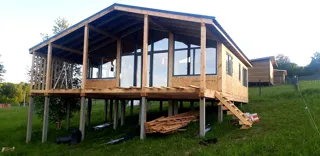 Haus 84 m² nach individuellem Projekt, KP „Pojma Rusy“: Terrasse und Eingangsbereich