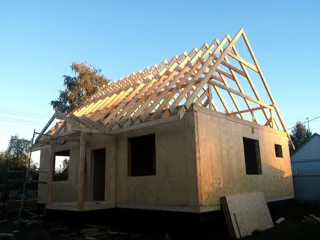 House, “Vanessa” design, Koloksha settlement: roofing