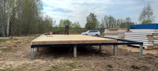 62 m² house based on the “Mistika s” design, Korobovo village: SIP panel floor at level 0