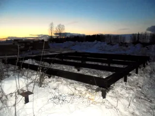 Haus nach Projekt „Sefir“, Dorf Kadnikovo: Fundament und Grundrahmen
