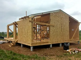 Haus 86,6 m² nach individuellem Projekt, Dorf Laptevo: Wandmontage