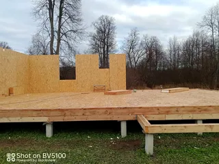 122 m² house built to a custom design, Alferevo village: wall assembly