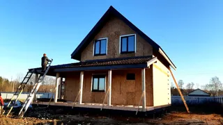 “Latte” projesine göre ev, Maksimovskoe köyü: tamamlanmış ev