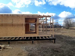 House, “Half-timbered 98” design, Borisovo village: facade finishing