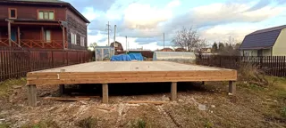 Haus nach Projekt „Finnisch 60“, Gebiet Moskau: Fundament und Grundrahmen
