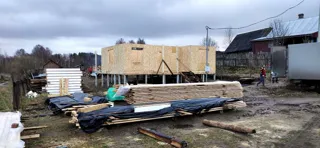 Haus 104 m² nach individuellem Projekt, Dorf Kornevo: Wandmontage