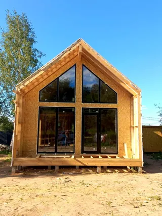Haus 76 m² nach individuellem Projekt, Dorf Emelyanka: Fertiges Haus