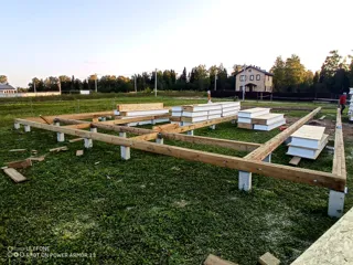 Haus nach Projekt „Barnhouse 110“, Dorf Ivantsevo: Fundament und Grundrahmen