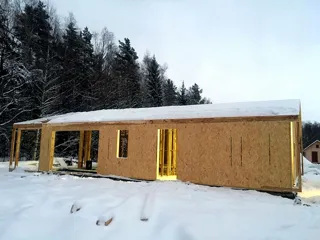 Haus nach Projekt „Barnhouse 110“, Dorf Koltushskoe: Fertiges Haus