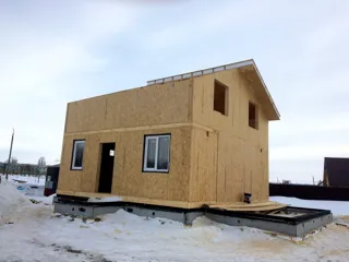 Haus nach Projekt „Jessentuki 7.5x7.5“, Dorf Lopatino: Wandmontage