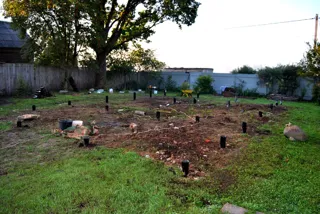 Haus nach Projekt „Finnisch 70“, Region Jaroslawl: Fundament und Grundrahmen
