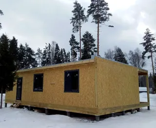 Haus nach Projekt „Mistika - E2.8“, Cottage-Siedlung „Borissowka“: Wandmontage