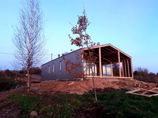 Haus nach Projekt „Barnhouse 76.1“, Dorf Zolotoruche: Fertiges Haus