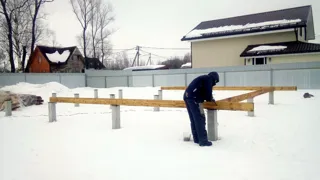 Haus nach Projekt „Slawjanskij Skit“, Rybins: Fundament und Grundrahmen