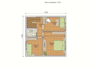 Haus nach Projekt „Nesabudka“, SNT „Rus“: Projektgrundriss