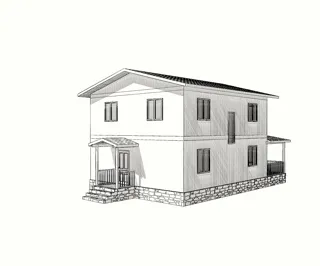 Haus nach individuellem Entwurf, Dorf Kovarditsy: Projektvisualisierung