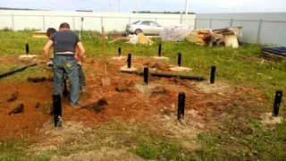 Haus nach Projekt „Bris“, Cottage-Siedlung „Schaworonki“: Fundament und Grundrahmen