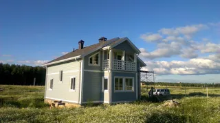 House, “Forvard” design, Olimpiyskaya settlement village: finished building