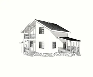 Haus nach Projekt „Majak“, Region Twer: Projektvisualisierung