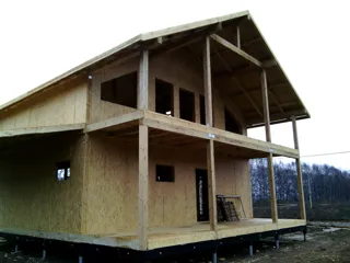 Haus nach Projekt „Sokol“, Region Jaroslawl: Wandmontage