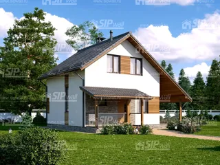 Haus nach Projekt „Dmitrowo“, Dorf Lupychevo: Projektvisualisierung