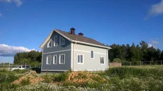 House, “Forvard” design, Olimpiyskaya settlement village: finished building