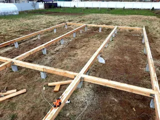 Haus nach Projekt „Barnhouse 76.1“, Rybinsk: Fundament und Grundrahmen
