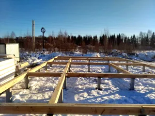 173 m² house built to a custom design, Rodniki: foundation and sill strapping