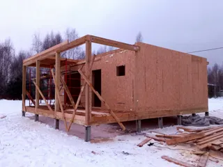 Haus nach Projekt „Mistika - N2.8“, Dorf Lyutovo: Wandmontage