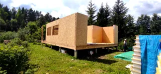 Haus 76 m² nach individuellem Projekt, Dorf Byakovo: Wandmontage