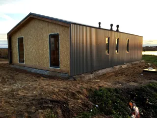Haus nach Projekt „Barnhouse 76.1“, Dorf Zolotoruche: Fertiges Haus