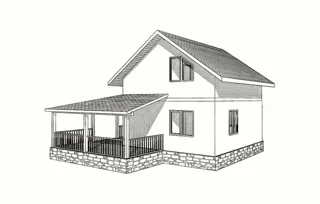 Haus 111 m² nach individuellem Projekt, Dorf Shchipousikha: Projektvisualisierung