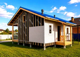 Haus 58,41 m² nach individuellem Projekt, Gebiet Moskau: Fassadenverkleidung